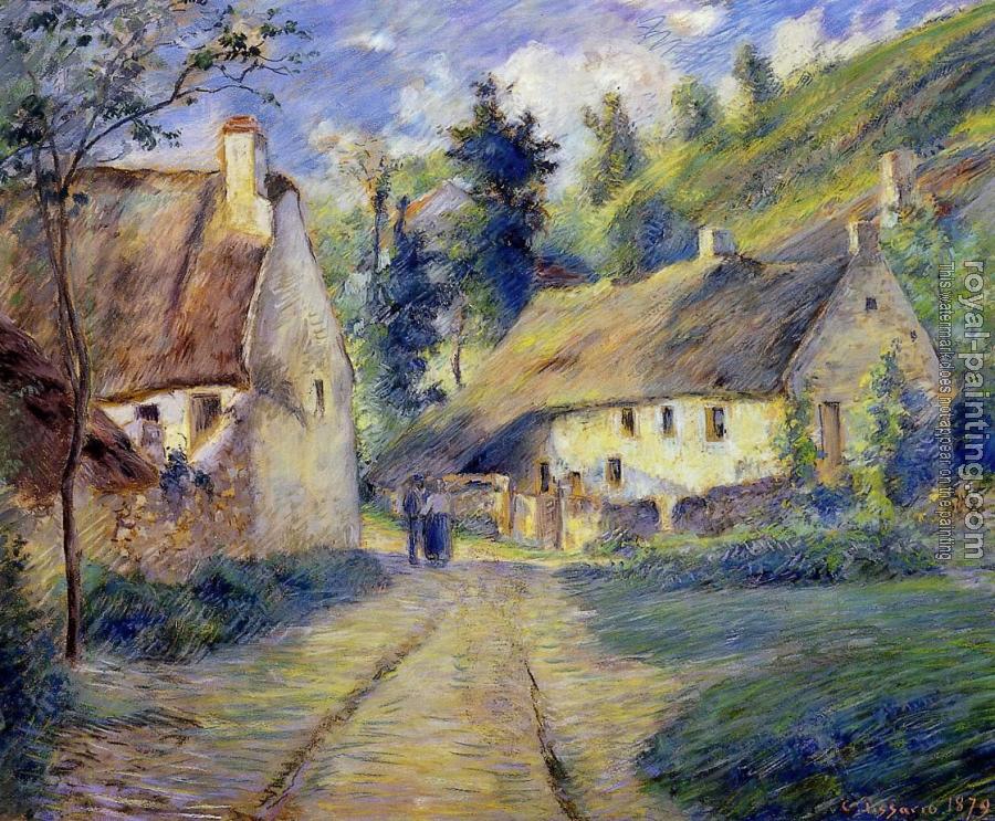 Camille Pissarro : Cottages at Auvers, near Pontoise